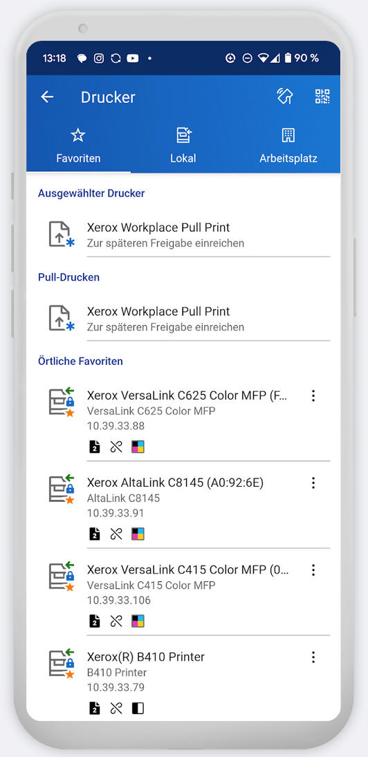 Workplace Cloud 2 Mobile Print mit Workplace Cloud