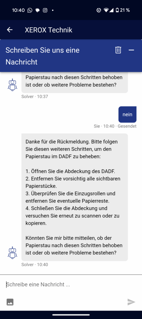 Support Chat & Hilfe Teil2