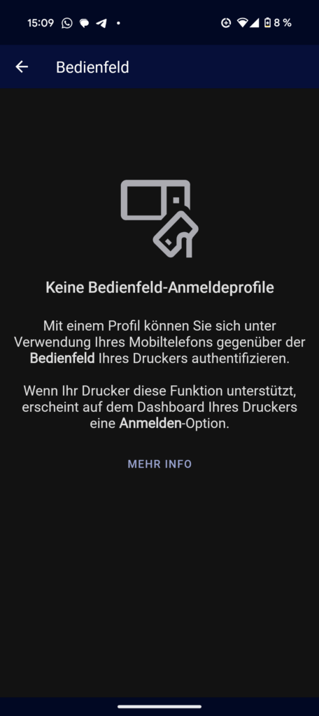 NFC Anmeldung am Drucker